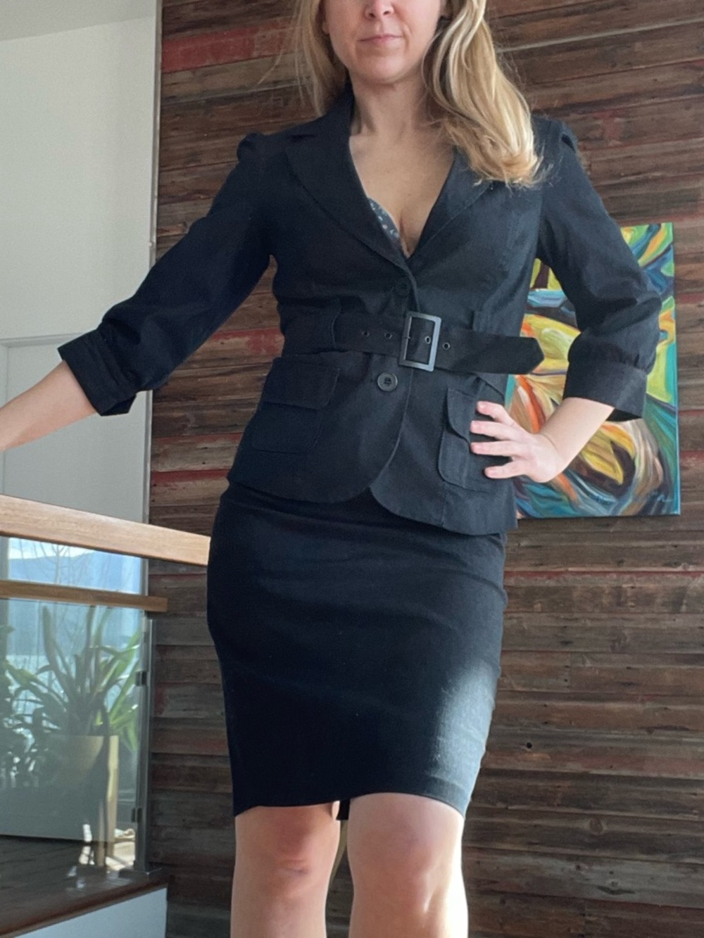 Dark Grey Smart Set Skirt Suit